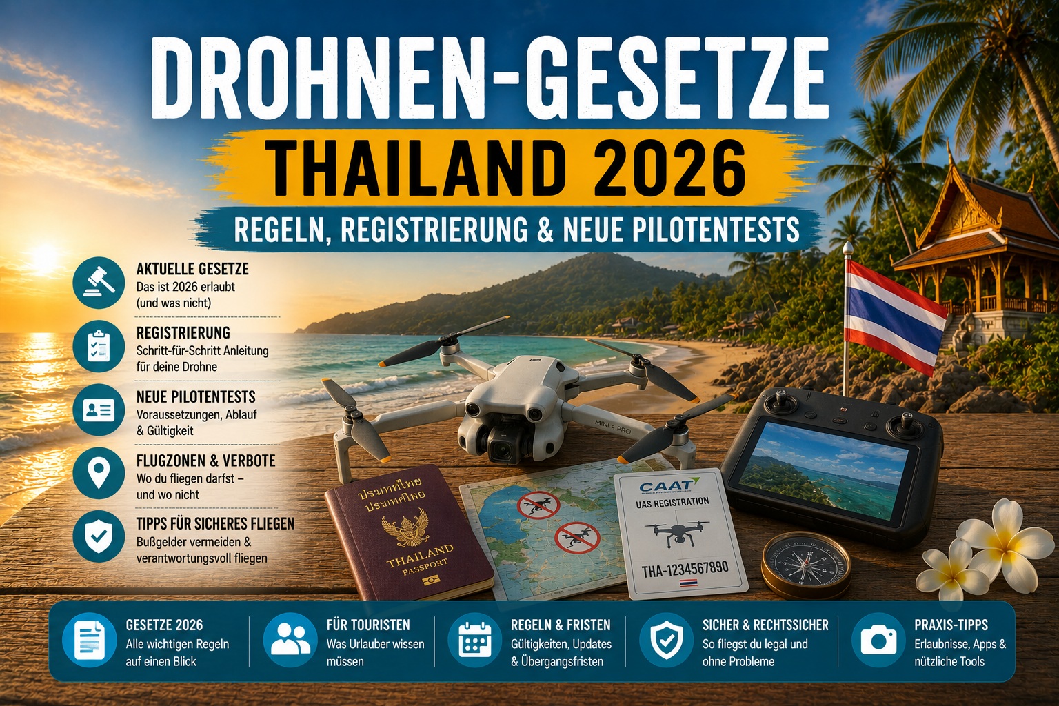 Drohnen-Gesetze Thailand 2026: Regeln, Registrierung & neue Pilotentests